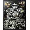 Tableau sur toile Al Pacino Dollars noir
