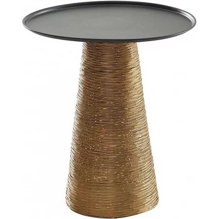 Table d'appoint en aluminium doré et métal noir