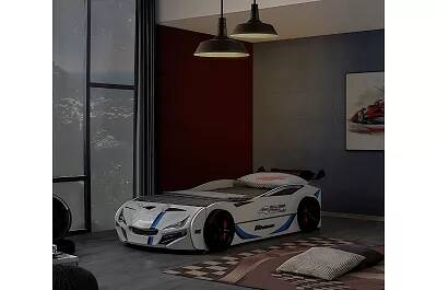 Lit double voiture de sport GT blanc