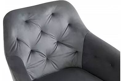 Chaise pivotante en velours capitonné gris