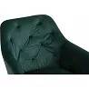 Chaise pivotante en velours capitonné vert