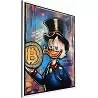 Tableau sur toile Donald Duck Bitcoin blanc