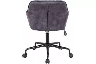 Chaise de bureau design en velours matelassé gris foncé