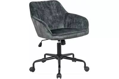 Chaise de bureau design en velours matelassé vert