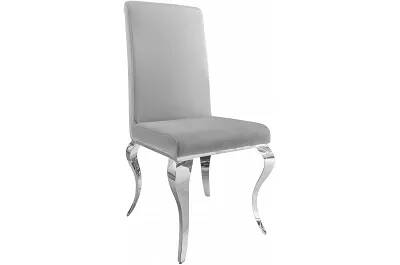 Set de 2 chaises en velours gris et inox chromé