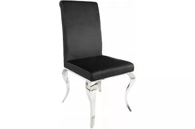 Set de 2 chaises en velours noir et inox chromé