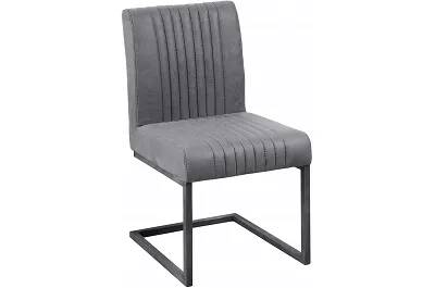 11338 - 127669 - Chaise en microfibre matelassé gris vintage