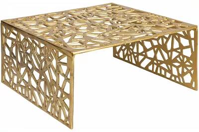 Table basse design en aluminium doré L60