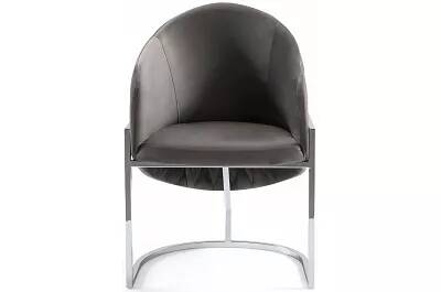 Chaise en velours matelassé gris foncé