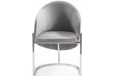 Chaise en velours matelassé gris clair