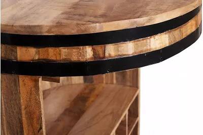 Meuble de bar en forme de tonneau en bois massif manguier laqué