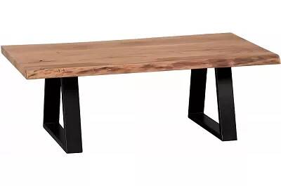 4834 - 130484 - Table basse en bois massif acacia et métal noir