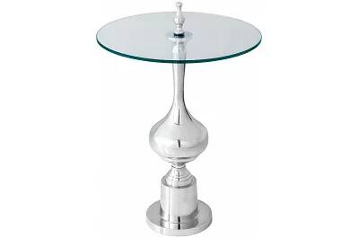 8203 - 131057 - Table d'appoint en aluminium chromé et verre