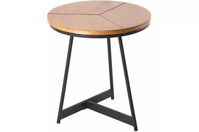 Table d'appoint en bois chêne et métal noir