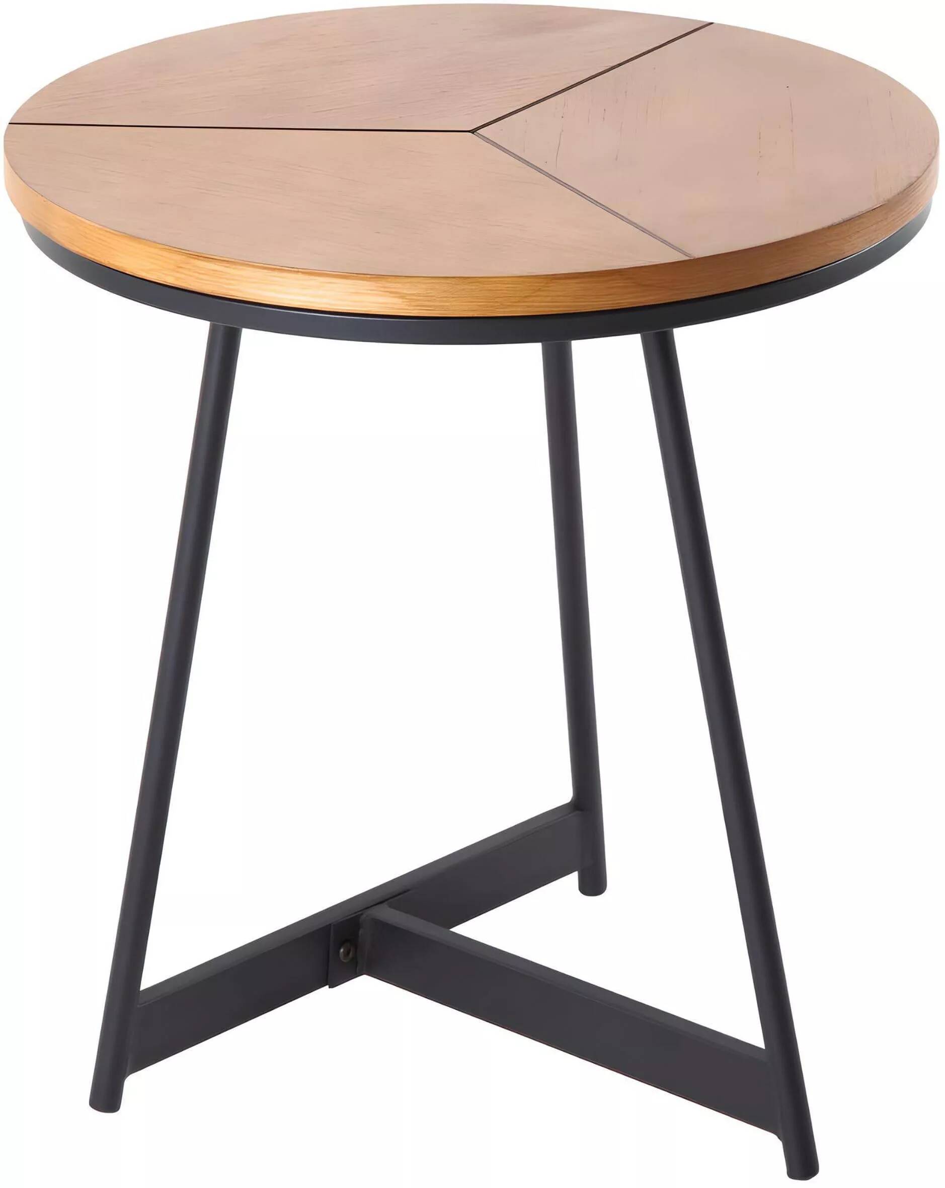 Table d'appoint en bois chêne et métal noir
