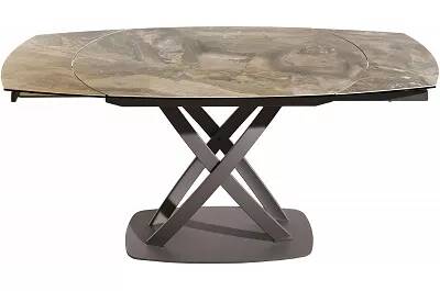 Table de salle à manger extensible en céramique aspect marbre taupe L130-190