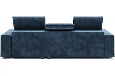 Canapé d'angle convertible avec fonction relax électrique et coffre de rangement en velours matelassé pétrole