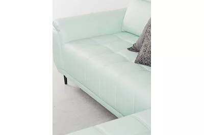 Canapé d'angle avec fonction relax électrique en cuir matelassé vert