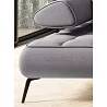 Canapé d'angle panoramique convertible avec fonction relax électrique en tissu matelassé gris