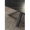Table à manger extensible aspect marbre noir portoro et métal anthracite L160-240