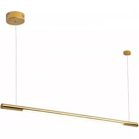 Lampe suspension design à LED en acrylique et acier doré H140