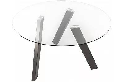 Table à manger en verre et métal noir