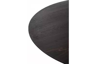 Table à manger en bois massif chêne marron foncé et métal noir