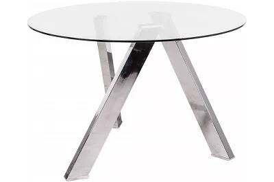 Table à manger en verre et métal chromé
