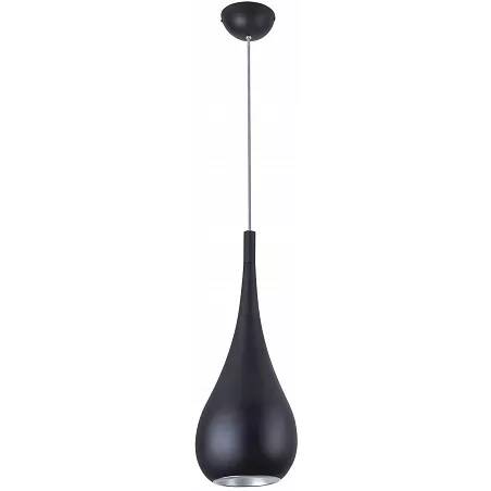 Lampe suspension design à LED en métal noir Ø20