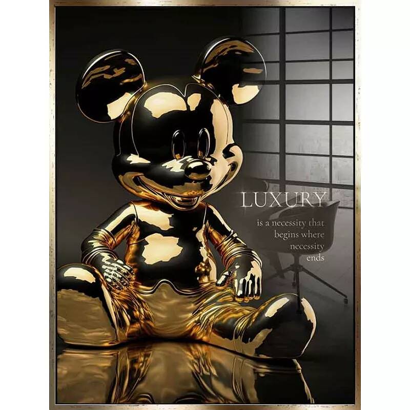 Tableau acrylique Mickey Luxe doré antique