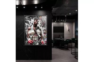 Tableau acrylique Mike Tyson noir