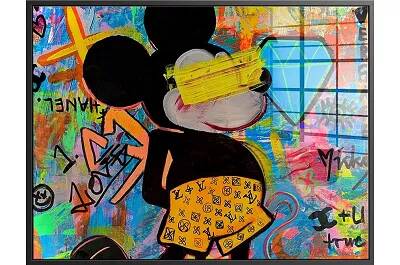 Tableau acrylique Mickey Vacation noir
