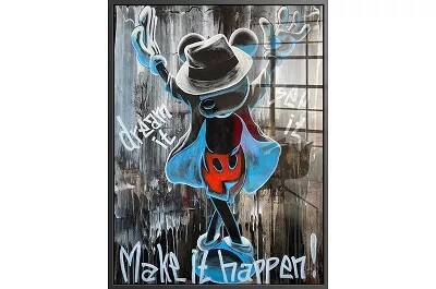 Tableau acrylique Mickey Juste Dance noir