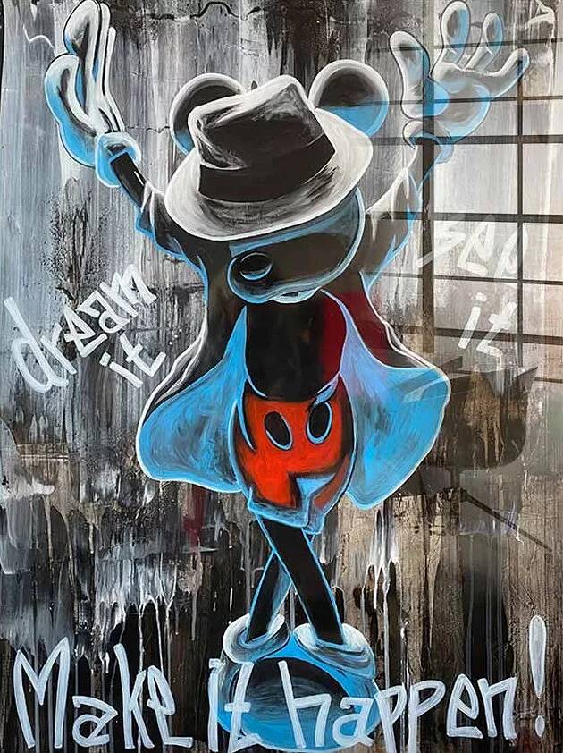 Tableau acrylique Mickey Juste Dance