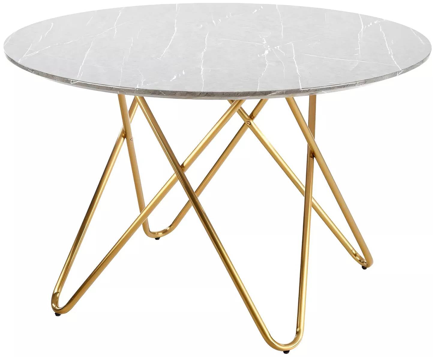 Table de salle à manger en aspect marbre gris Ø120