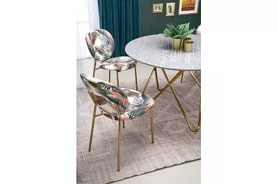 Table de salle à manger en aspect marbre gris Ø120