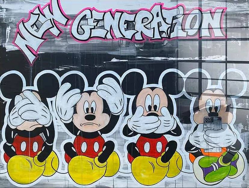 Tableau acrylique Mickey Génération