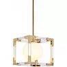 Lampe suspension en verre blanc et métal doré L21