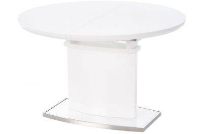 Table à manger extensible blanc laqué Ø120-160