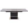Table à manger extensible en verre gris foncé et acier chromé L160-200