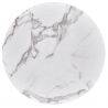 Table à manger en céramique aspect marbre blanc Ø79