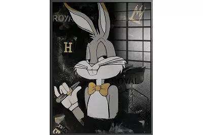Tableau acrylique Bugs Bunny King noir