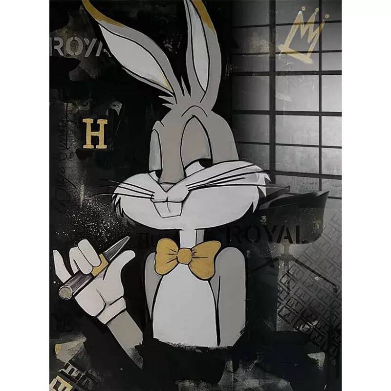 Tableau acrylique Bugs Bunny King