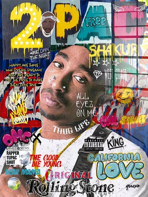Tableau acrylique Tupac Shakur