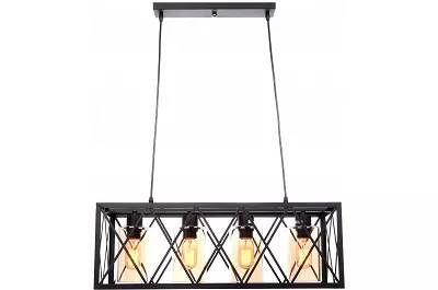 Lampe suspension en verre et métal noir L64