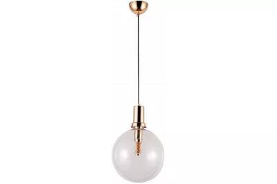 Lampe suspension en verre et métal doré Ø25