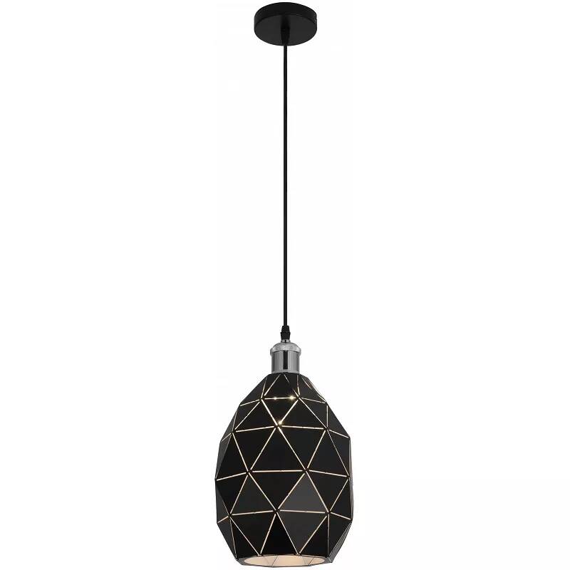 Lampe suspension en métal noir Ø22