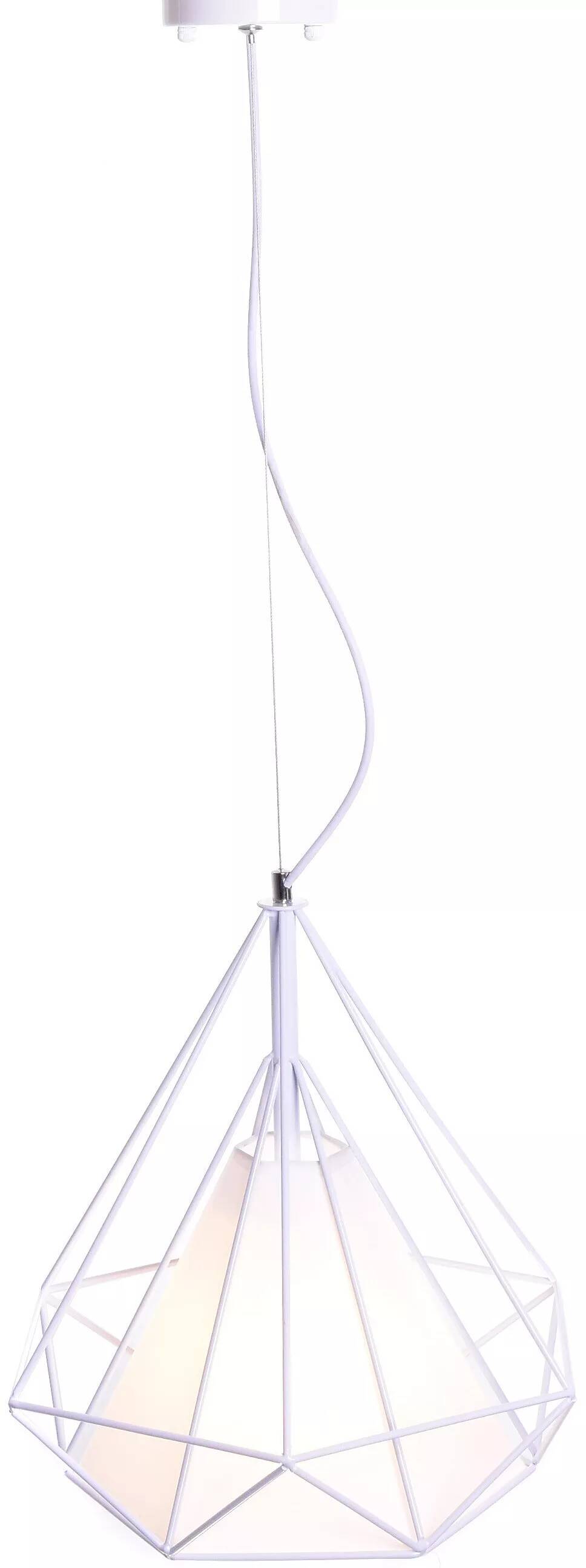 Lampe suspension en métal blanc Ø37