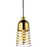 Lampe suspension en verre et métal doré Ø14