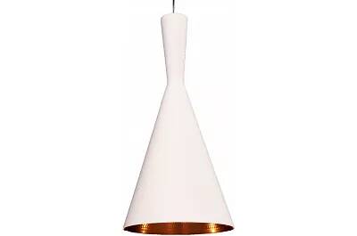 Lampe suspension en métal blanc et doré Ø18